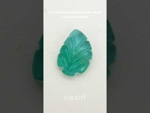 1.86 carats Green Natural Emerald | Carved Leaf