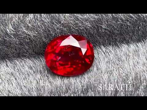 1.37 carats Untreated Natural Pigeon’s Blood Ruby | Oval – 6.75 × 5.63 × 3.97mm