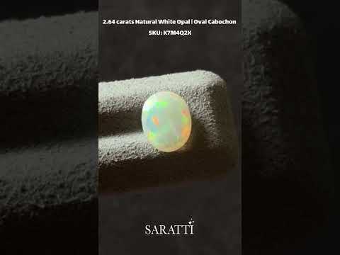 2.64 carats Natural White Opal | Oval Cabochon