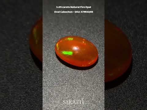 3.09 carats Natural Fire Opal | Oval Cabochon