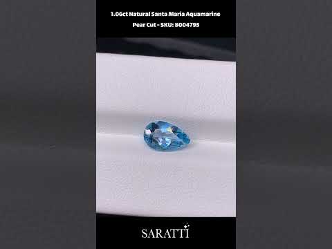 1.06 carats Natural Santa Maria Aquamarine | Pear Cut
