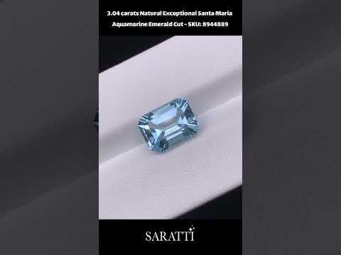 3.04 carats Natural Exceptional Santa Maria Aquamarine | Emerald Cut