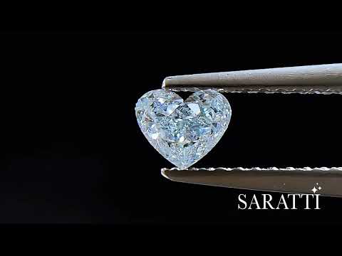 Heart shaped Natural Light Blue diamond loose gemstone macro view | SARATTI