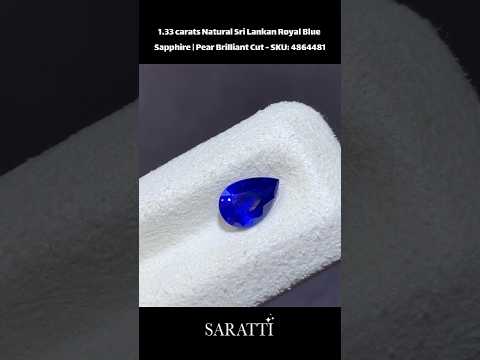 1.33 carats Natural Sri Lankan Royal Blue Sapphire | Pear Brilliant Cut