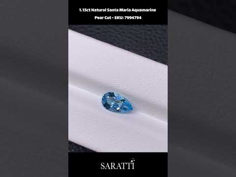 1.15 carats Natural Santa Maria Aquamarine | Pear Cut