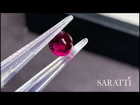 Pigeon’s Blood Natural ruby round modified brilliant gemstone loose | SARATTI  
