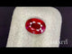 Pigeon blood Natural ruby oval faceted gemstone angled view | SARATTI  