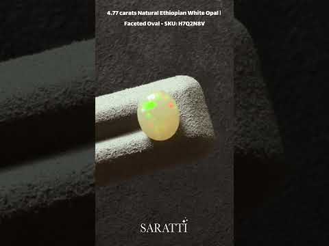 4.77 carats Natural Ethiopian White Opal | Faceted Oval