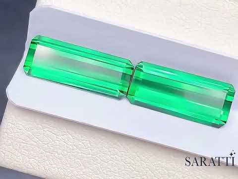 5.54 carats Natural Tourmaline Gemstone Pair | Emerald Cut