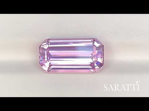  Natural pink purple kunzite horizontal step cut top view | SARATTI