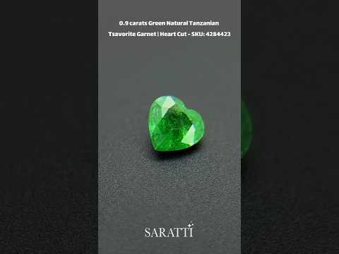 0.90 carats Green Natural Tanzanian Tsavorite Garnet | Heart Cut