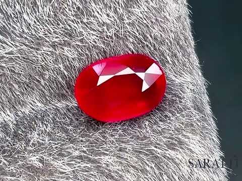 0.99 carats Natural Ruby Gemstone | Oval – 6.54 × 4.53 × 3.06 mm
