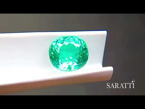 1.52 carats Neon Greenish Blue Natural Paraiba Tourmaline | Oval – 6.86 × 6.27 × 5.01mm