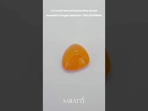 2.0 carats Natural Spessartine Garnet | Rounded Triangle Cabochon