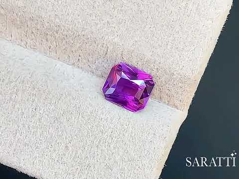 1.08 carats Unheated Natural Vivid Pinkish Purple Sapphire | Octagonal Radiant Cut – 5.97 × 5.54 × 3.22 mm | GUILD Certified