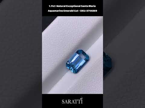 1.11 carats Natural Exceptional Santa Maria Aquamarine | Emerald Cut