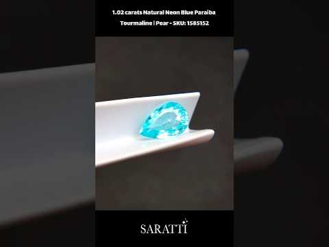 1.02 carats Natural Neon Blue Paraiba Tourmaline | Pear