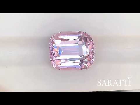 Natural pink kunzite cushion top view loose | SARATTI