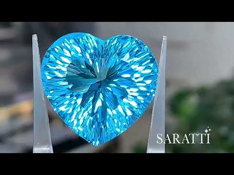 47.93 carats Natural Swiss Blue Topaz | Heart – 22.4 × 21.4 × 16.2mm