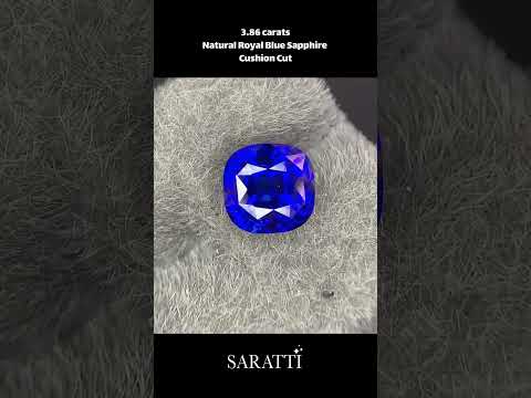 3.86 carats Natural Royal Blue Sapphire | Cushion Cut