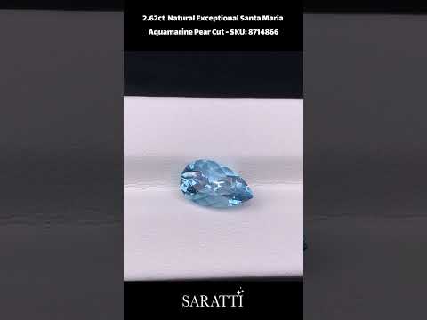 2.62 carats Natural Exceptional Santa Maria Aquamarine | Pear Cut