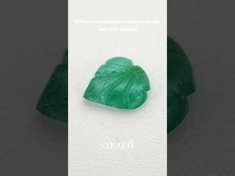 0.74 carats Green Natural Emerald | Carved Leaf
