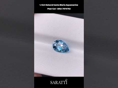 1.12 carats Natural Santa Maria Aquamarine | Pear Cut