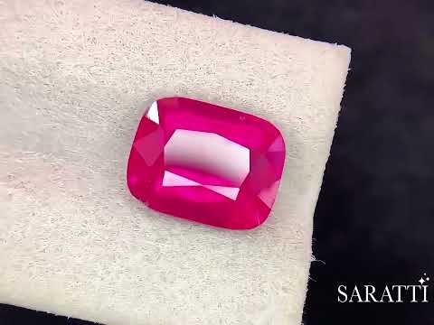 9.71 carats Natural Rubellite Tourmaline Gemstone | Cushion – 13.6 × 10.7 × 8.3 mm