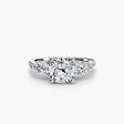 QUINTESSE – Cushion Cut Five-Stone Pavé Ring Setting – White Gold view | SARATTI
