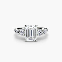QUINTESSE – Emerald Cut Five Stone Pavé Band Ring Setting