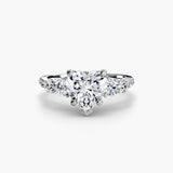 QUINTESSE Heart Cut Five-Stone Pavé Ring Setting in 950 Platinum | SARATTI
