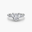 QUINTESSE Heart Cut Five-Stone Pavé Ring Setting in White Gold | SARATTI