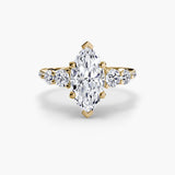 QUINTESSE – Marquise Cut Five-Stone Pavé Ring Setting in Yellow Gold | SARATTI