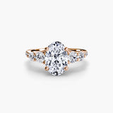 QUINTESSE Oval Cut five-stone pavé ring setting in Rose Gold | SARATTI