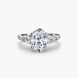 QUINTESSE Oval Cut five-stone pavé ring setting in White Gold | SARATTI