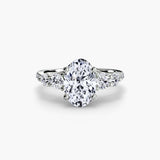 QUINTESSE Oval Cut five-stone pavé ring setting in White Gold | SARATTI