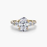 QUINTESSE Oval Cut five-stone pavé ring setting in Yellow Gold | SARATTI