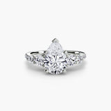 QUINTESSE – Pear Cut Five-Stone Pavé Ring Setting in 950 Platinum | SARATTI