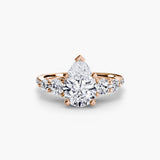 QUINTESSE – Pear Cut Five-Stone Pavé Ring Setting in Rose Gold | SARATTI