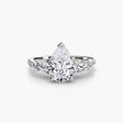 QUINTESSE – Pear Cut Five-Stone Pavé Ring Setting in White Gold | SARATTI