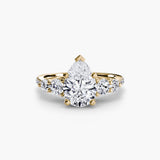 QUINTESSE – Pear Cut Five-Stone Pavé Ring Setting in Yellow Gold | SARATTI
