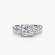 QUINTESSE – Princess Cut Five-Stone Pavé Ring Setting in White Gold | SARATTI