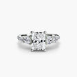 QUINTESSE Radiant Cut Five-Stone Pavé Ring Setting in White Gold | SARATTI