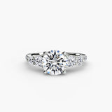 QUINTESSE – Round Cut Five-Stone Pavé Ring Setting in 950 Platinum | SARATTI