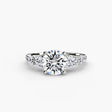 QUINTESSE – Round Cut Five-Stone Pavé Ring Setting in White Gold | SARATTI