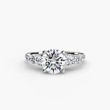 QUINTESSE – Round Cut Five-Stone Pavé Ring Setting in White Gold | SARATTI