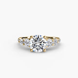 QUINTESSE – Round Cut Five-Stone Pavé Ring Setting in Yellow Gold | SARATTI