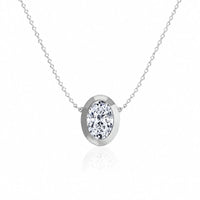 SOLARA Bezel-Set – Oval Cut Solitaire Necklace Setting