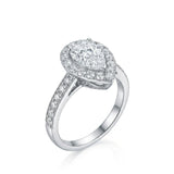 ROSE – Natural Pear-Shaped Diamond Halo Ring
