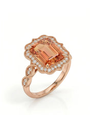rose gold Build My Ring setting with Imperial Topaz and diamonds - SARATTI